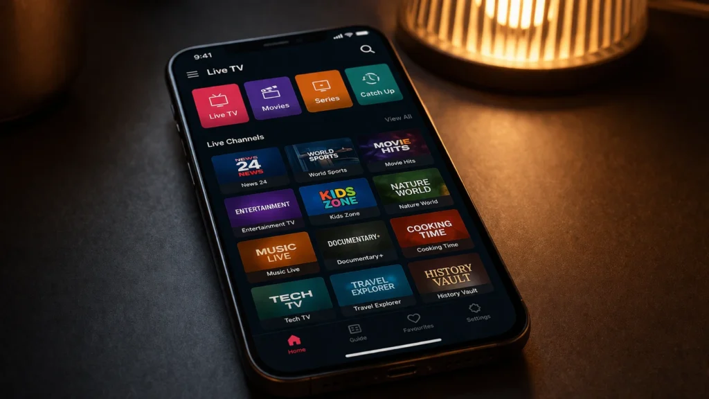 ibo player app interface live tv zenders nederland